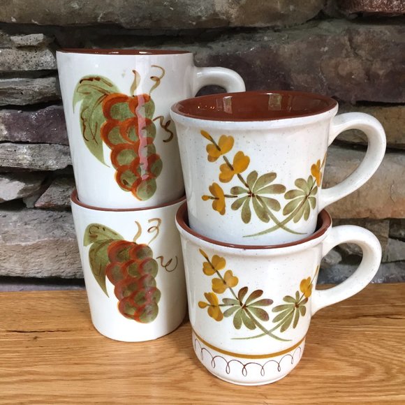 VTG 4 Stangl Mugs Orchard Song Golden Blossom
